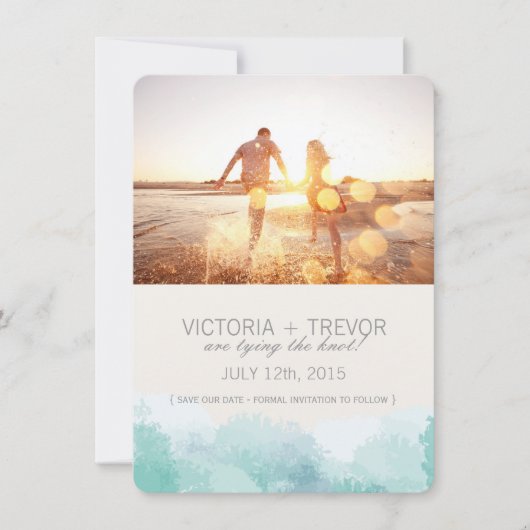 Save The Date Photo d'aquarelle moderne Enregistrer la date (Devant)