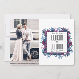 Save The Date Photo D'Aquarelle Violet Enregistrer La Date Annon