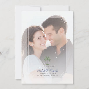 Save The Date Photo d'arbre de palme tropical pour mariage à ann