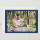 Save The Date Photo d'arche d'eucalyptus Mariage bleu marine (Dos)