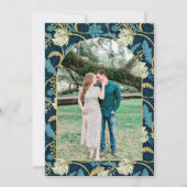 Save The Date Photo d'arche florale bleue jaune de printemps (Dos)