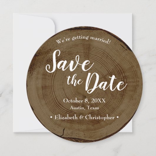 Save the date photo DARK Wood Rustic Wedding Kaart (Voorkant)