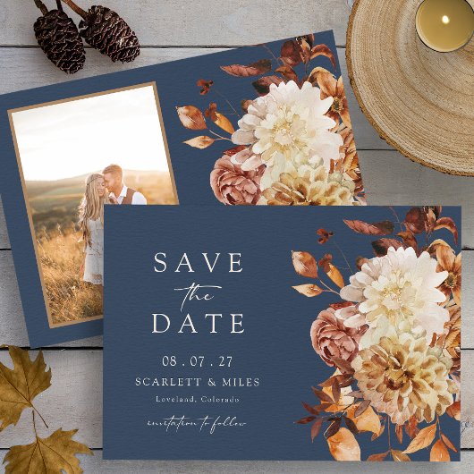 Save The Date Photo d'automne de la Marine