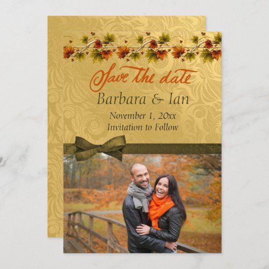Save The Date Photo d'automne Enregistrer la date (Devant / Derrière)
