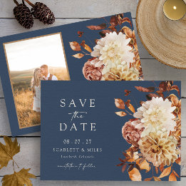 Save The Date Photo d'automne Navy