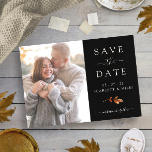 Save The Date Photo d'automne noir