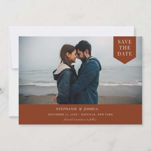 Save The Date Photo de balise simple (Devant)