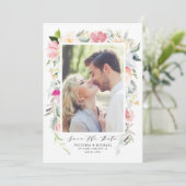 Save The Date Photo de cadre de fleurs printanières pastel (Debout devant)