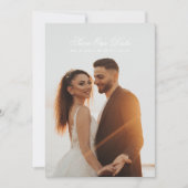 Save The Date Photo de calligraphie classique blanche et noire (Devant)