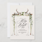 Save The Date Photo de cerf rustique joyeux et chic brillant chr (Devant)