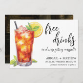 Save The Date Photo de cocktail amusant Long Island Iced Tea pou (Devant / Derrière)