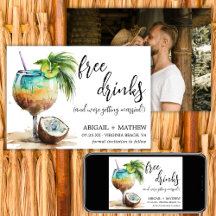 Photo de cocktail coco tropical drôle pour mariage