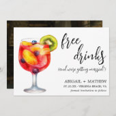 Save The Date Photo de cocktail de sangria drôle pour mariage (Devant / Derrière)
