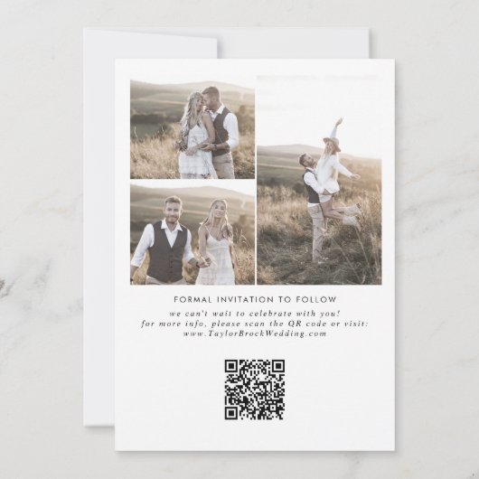 Save The Date Photo de code QR de Boho Arch Moderne (Dos)