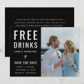 Save The Date Photo de code QR de boissons gratuites drôles de m (Devant / Derrière)