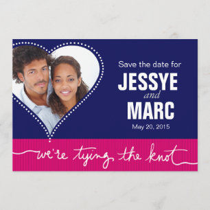 Save The Date Photo de coeur en pointes Enregistrer la date mari