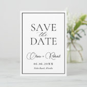Save The Date Photo de couple en typographie noir et blanc moder (Debout devant)