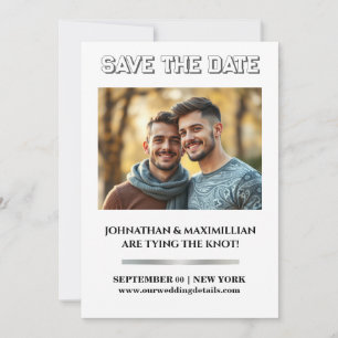 Save The Date Photo de couple gay enregistrer la date mariage si