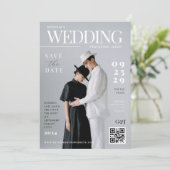Save The Date Photo de couverture de magazine drôle Mariage élég (Debout devant)