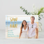 Save The Date Photo de destination de plage Enregistrer la date (Debout devant)