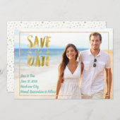 Save The Date Photo de destination de plage Enregistrer la date (Devant / Derrière)