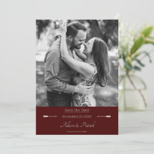 Save The Date Photo de flèches minimalistes Rouge