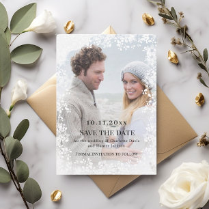 Save The Date Photo de flocons de neige mariage d'hiver
