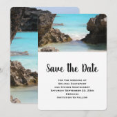 Save The Date Photo de la côte des Bermudes et mer tropicale (Devant / Derrière)