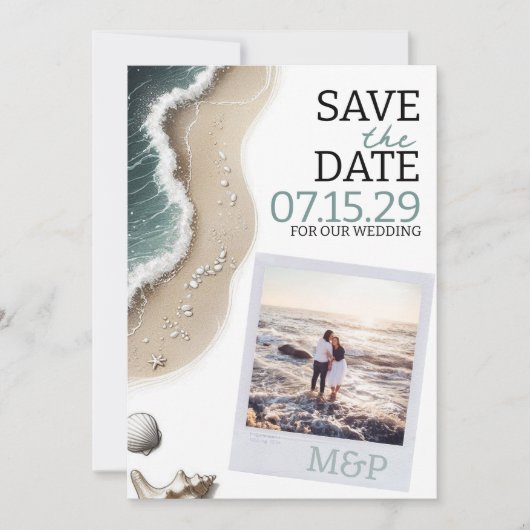 Save The Date Photo de la plage (Devant)