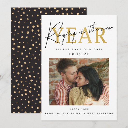 Save The Date Photo de la Saint-Sylvestre (Devant / Derrière)