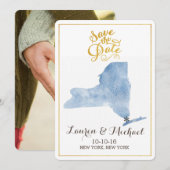 Save The Date Photo de l'état du Massachusetts Enregistrer la da (Devant / Derrière)