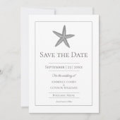 Save The Date Photo de l'étoile de mer monogramme blanc (Devant)