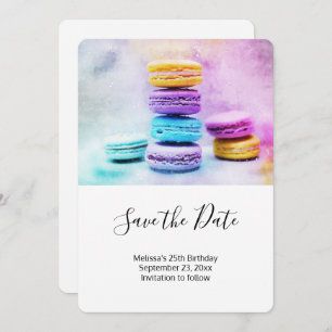 Save The Date Photo de Macarons colorés