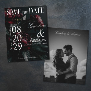 Save The Date Photo de magazine élégant et romantique sombre