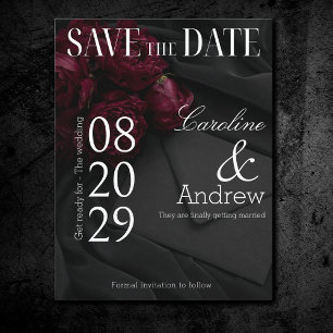 Save The Date Photo de magazine élégant et romantique sombre