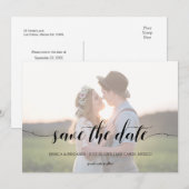 Save The Date Photo de mariage à calligraphie minimale Script Ma (Devant / Derrière)