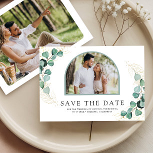 Save The Date Photo de mariage à l'arche d'eucalyptus
