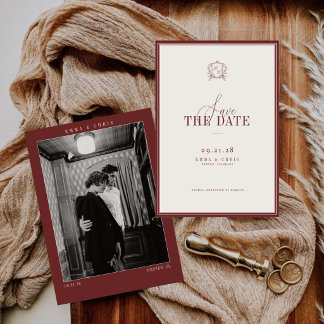 Save The Date Photo de mariage à l'argent ancien de Bourgogne