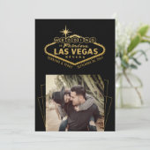 Save The Date Photo de mariage à Las Vegas noir or (Debout devant)