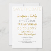 Save The Date Photo de mariage à Las Vegas noir or (Dos)