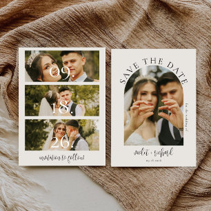 Save The Date Photo de mariage à l'écriture calligraphique minim