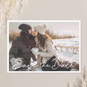 Save The Date Photo de mariage à l'écriture manuscrite moderne p