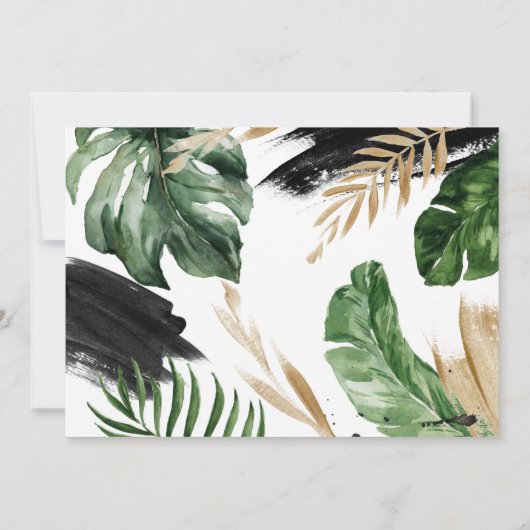 Save The Date Photo de mariage abstrait tropical moderne peint (Dos)