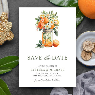 Save The Date Photo de mariage au citron dans un pot Mason Orang