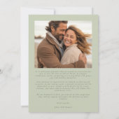 Save The Date Photo de mariage au script vert pistache (Dos)