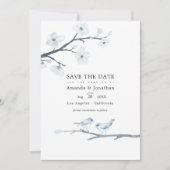 Save The Date Photo de mariage aux fleurs de cerisier blanches (Devant)