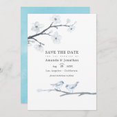 Save The Date Photo de mariage aux fleurs de cerisier blanches (Devant / Derrière)