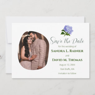 Save The Date Photo de mariage aux hortensias