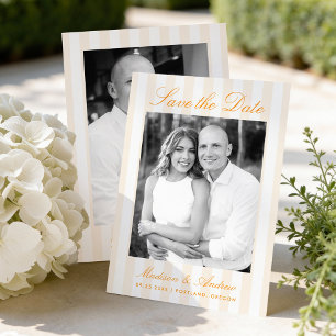Save The Date Photo de mariage aux rayures orange classique