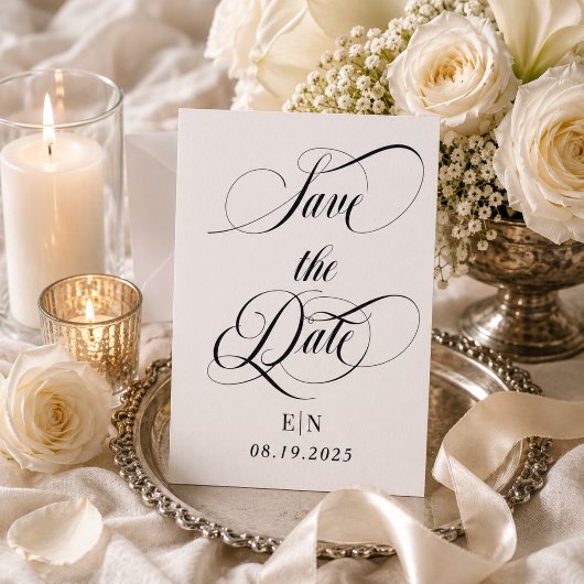 Save The Date Photo de mariage avec monogramme